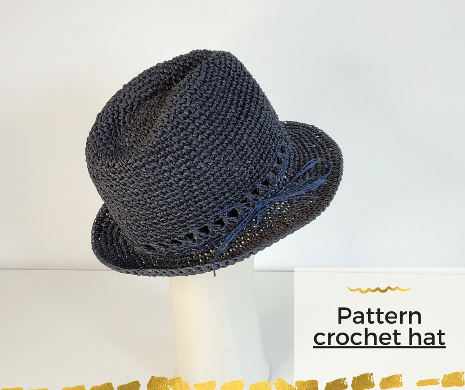 Crochet Fedora Hat Pattern Fedora Hat Pattern Crohet Hat Etsy