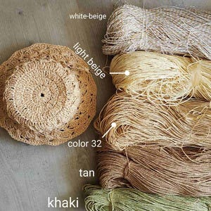 rafia yarns, Yarn for Crochet, yarn sale, yarnart, raffia yarn, summer yarn, raffia for hat, raffia for bag image 12