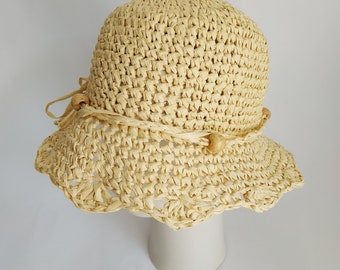 Modèle de chapeau de soleil au crochet, chapeau bob au crochet, modèle de chapeau bob, chapeau bob au crochet, modèle de chapeau en raphia, modèle de chapeau d'été au crochet