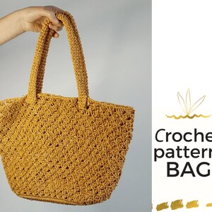 Handmade Raffia Crochet Tote Bag – Summer Beach Purse – Natural Straw Bag Gift, Crochet tote pattern, Straw bag,  Beach bag pattern , bag
