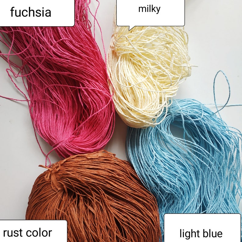 rafia yarns, Yarn for Crochet, yarn sale, yarnart, raffia yarn, summer yarn, raffia for hat, raffia for bag image 6
