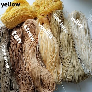 rafia yarns, Yarn for Crochet, yarn sale, yarnart, raffia yarn, summer yarn, raffia for hat, raffia for bag image 7