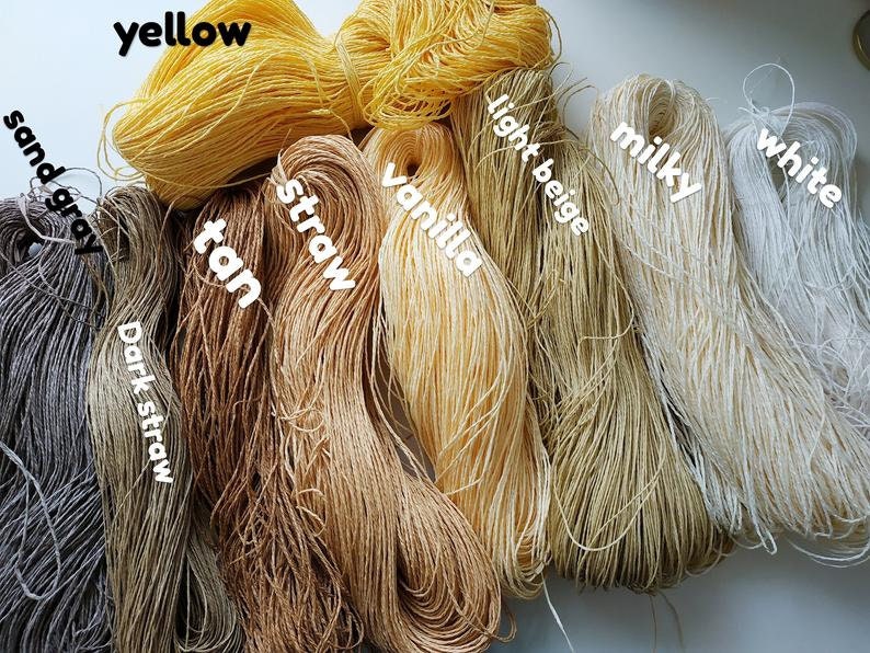 rafia yarns, Yarn for Crochet, yarn sale, yarnart, raffia yarn, summer yarn, raffia for hat, raffia for bag image 7