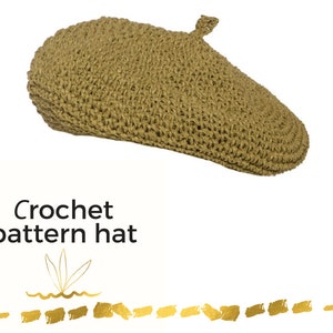 Сrochet summer hat pattern, Crochet pattern hat, Beret pattern Pdf , Crochet hat, Crochet sun hat pattern