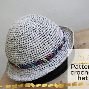 Womens hat pattern, Crochet hat pattern, Straw hat, Crochet hat pattern women
