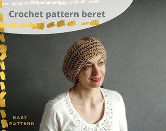 Beret pattern,  pdf pattern,  crochet hat pattern, HAT crochet pattern, Beret