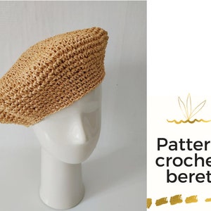 Crochet hat pattern, Crochet pattern beret, Beret pattern, Sun hat pattern, beret pattern, sun hat pattern, pattern beret, beret hat pattern
