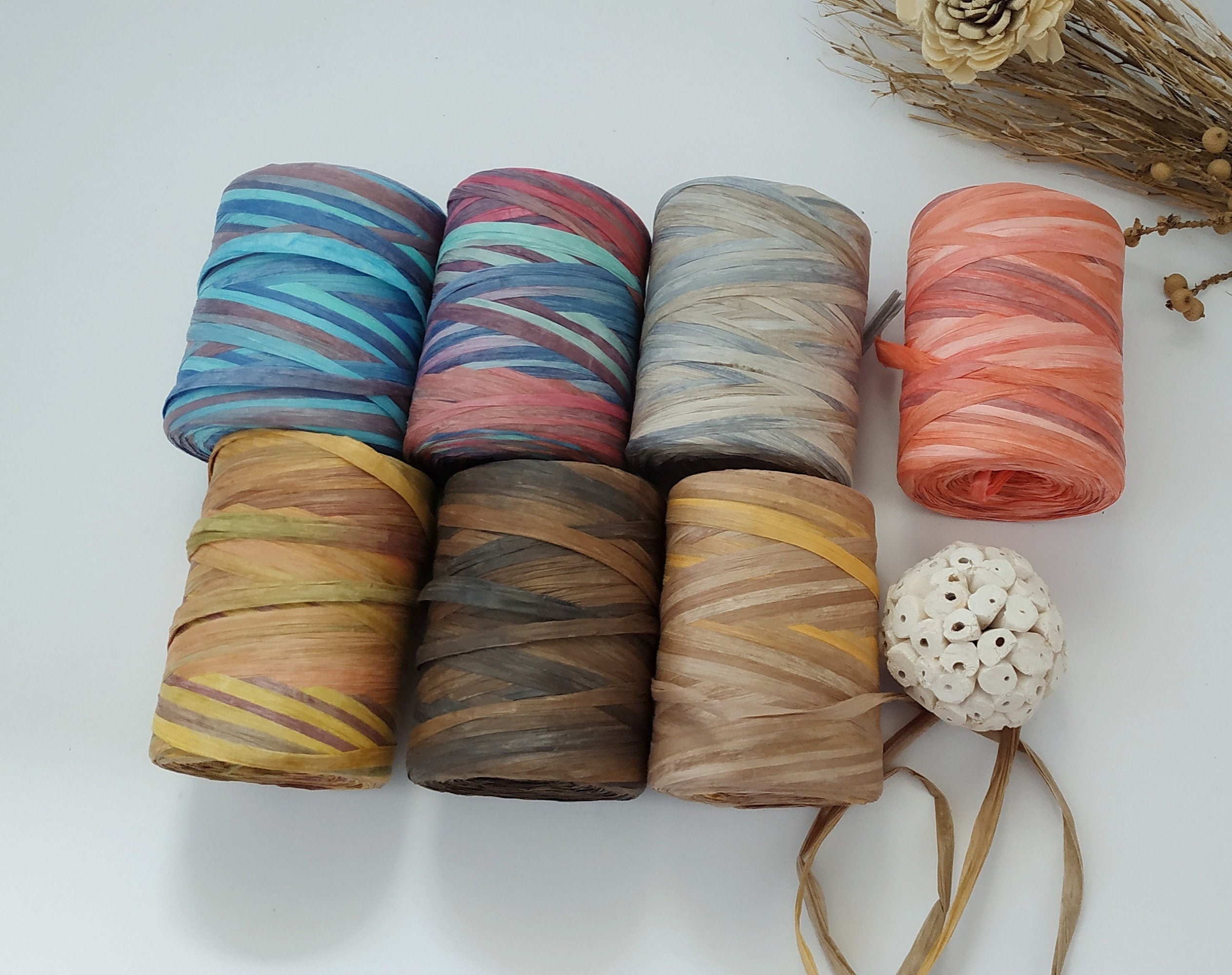 Raffia yarn Yarn for sale Paper yarn Raffia bag Yarn Etsy