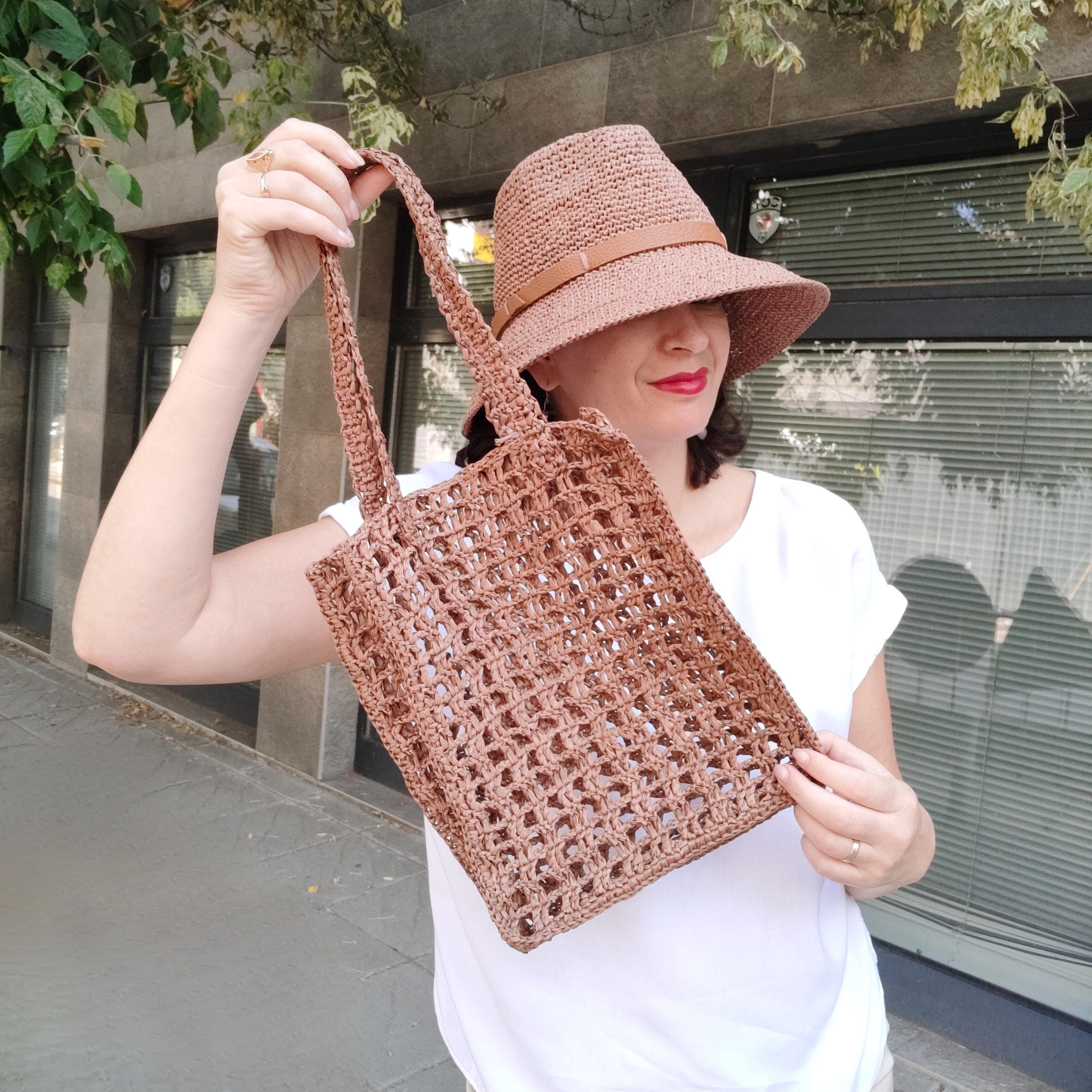 Summer Bag, Fedora Hat, Straw Beach Bag, Straw Hat, Cute  display picture 2