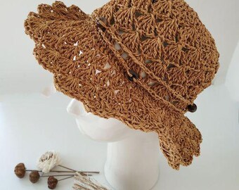 Women crochet hat patterns, Crochet sun hat, Hat pattern pdf, Crochet pattern hat, Raffia hat, Cochet hat pattern women, PATTERN hat