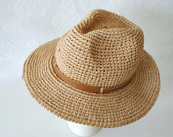 Patrón de gorro de ganchillo para hombre, patrón de gorro de ganchillo, patrón de sombrero fedora, patrón de ganchillo fácil, patrón de gorro de ganchillo, patrones de sombrero fedora