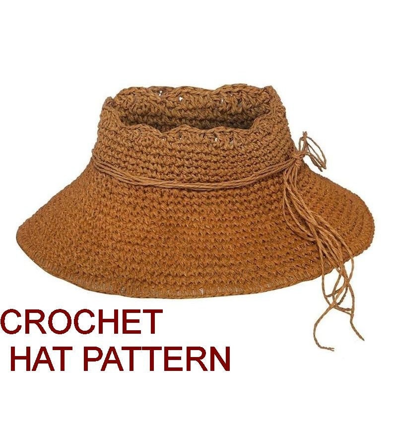 Crochet hat pattern, pdf crochet pattern, Crochet hat, Crochet sun hat pattern, Pdf hat pattern image 2