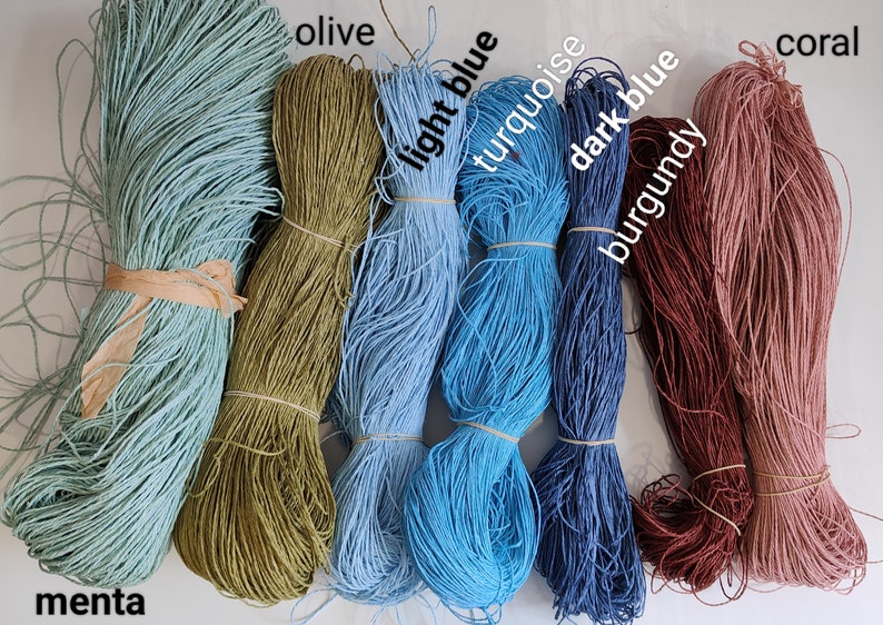 rafia yarns, Yarn for Crochet, yarn sale, yarnart, raffia yarn, summer yarn, raffia for hat, raffia for bag image 11