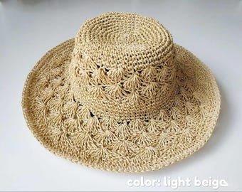 Video pattern, Crochet sun hat, Hat pattern pdf, Crochet pattern hat, Raffia hat, Crochet hat pattern, Cochet hat pattern women, PATTERN hat