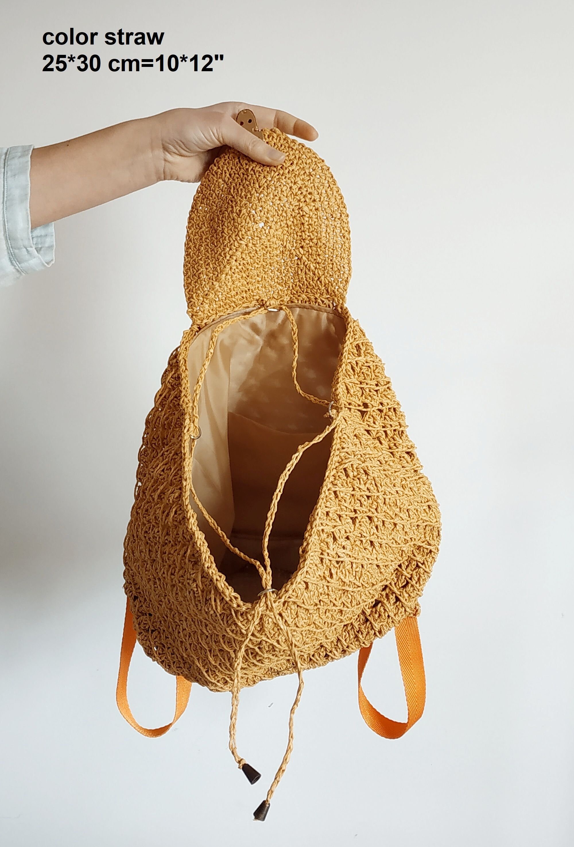 Straw backpack Backpack purse for women Backpack purset Etsy