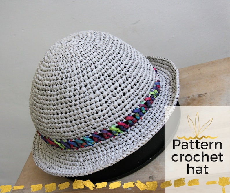Womens Hat Pattern Crochet Hat Pattern Straw Hat Crochet Etsy