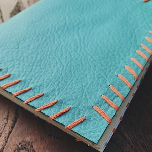 Handmade 100% Genuine Leather Stitched Journal {Artsy Floral}