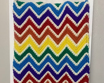 CROCHET PATTERN Rainbow Chevron Blanket (digital)