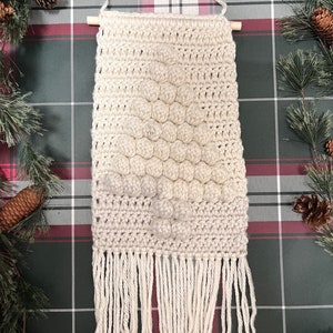 Gehaakte kerstboom muur opknoping Beige