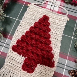 Gehaakte kerstboom muur opknoping afbeelding 4