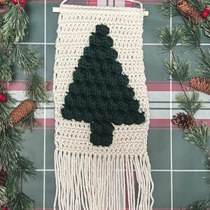 Gehaakte kerstboom muur opknoping Groen