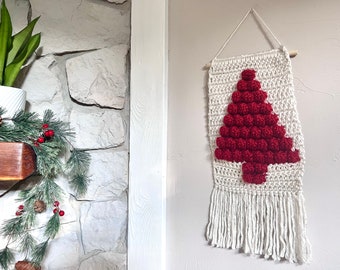 Crocheted Christmas Tree Wall Hanging