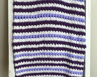 Purple And White Baby Blanket