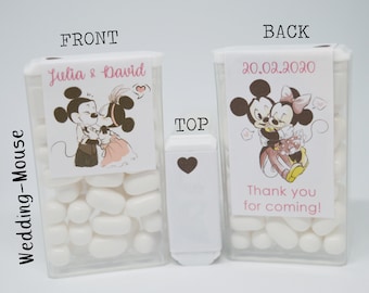 20x Tic Tac Etiqueta Guest Gift Mint para ser TicTac Mickey Mouse Minnie Disney Wedding Gracias por venir Disneyland