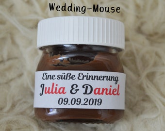 25x Nutella Etiketten für 25g Gastgeschenk Namen wedding favors favours giveaway gift süße Erinnerung eine süße Erinnerung personalised