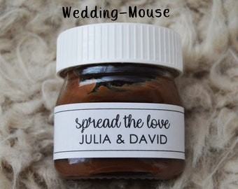 25x Nutella labels for 25g guest gift names wedding favors wedding favours giveaway gift sticker adhesive spread the love personalised