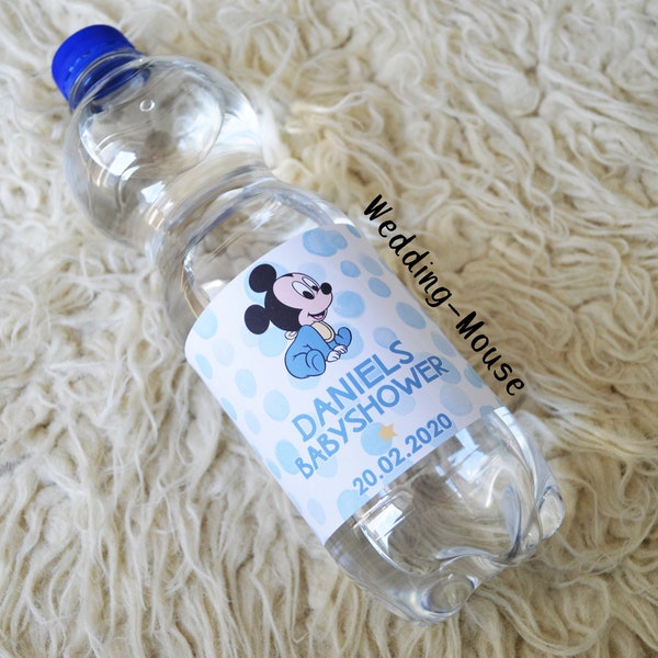 20x Labels for Water Bottles Baby Party Baby Party Babyshower Shower Disney Mickey Minnie Mouse Mouse Boy Boy Guest Gift Water