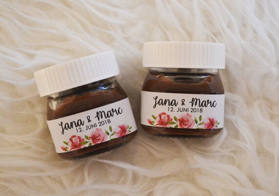 12 Personalized Labels for Mini Nutella Jar 