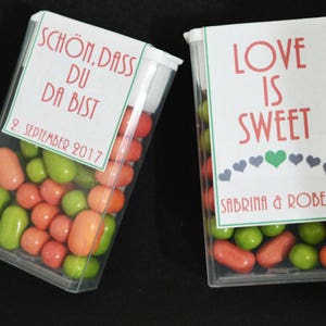 20x Tic Tac Etikett Gastgeschenk Candybar Hochzeit Bild 1