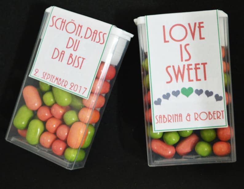 20x Tic Tac Etikett Gastgeschenk Candybar Hochzeit Bild 1