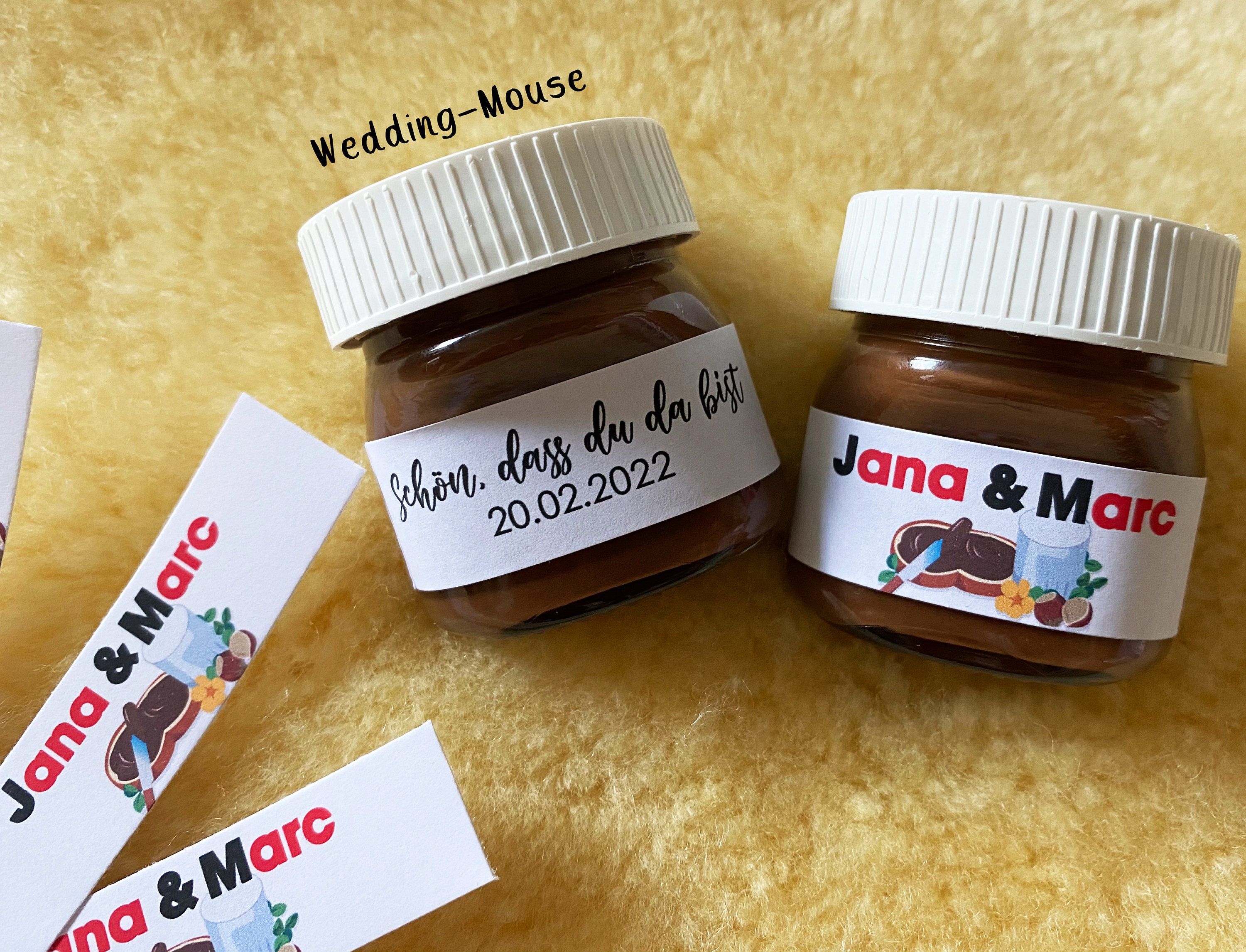 25x Nutella Mini etiquetas para 25g regalo boda Vintage regalo boda favor  regalo personalizado -  España