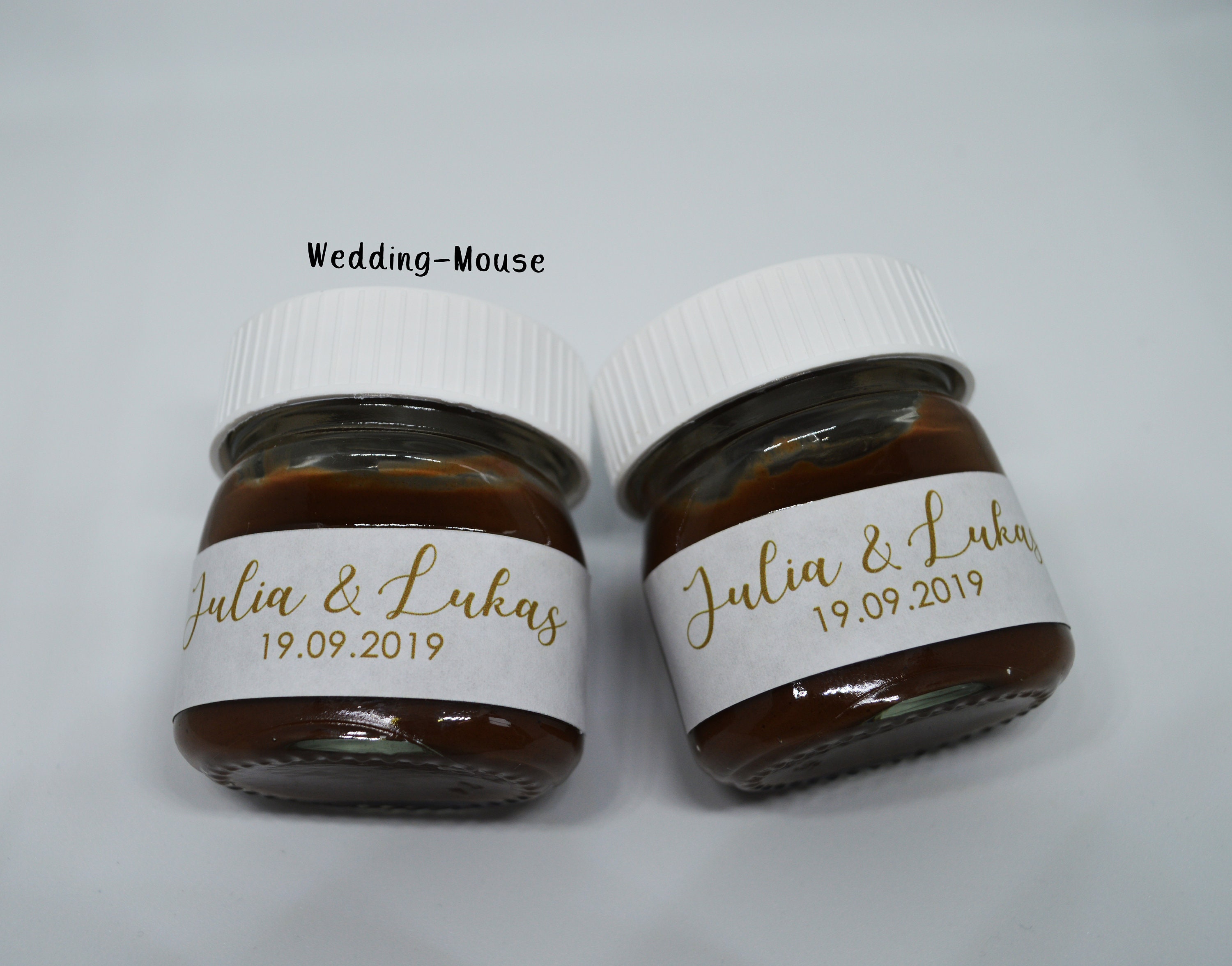 25x Nutella Mini Labels for 25g Guest Gift Wedding Vintage Giveaway Wedding  Favor Gift Flowers Personalized 