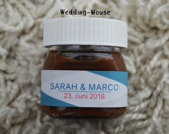 25x Nutella Mini Labels for 25g Guest Gift wedding favor giveaway gift personalised favor