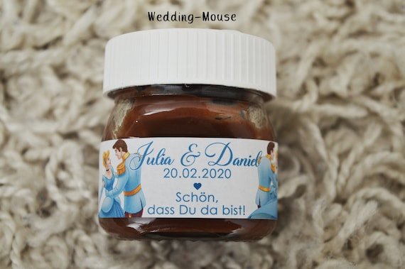 25x Nutella Mini Labels for 25g Guest Gift Wedding Vintage Giveaway Wedding  Favor Gift Personalised 