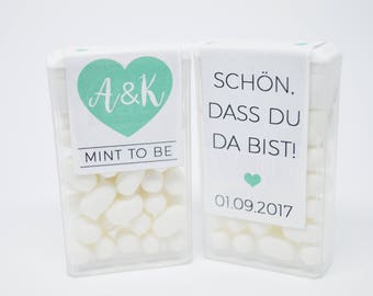 20x Tic Tac Etikett Gastgeschenk Mint to be TicTac Meant to be