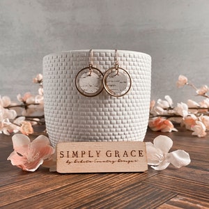 White birch distressed genuine leather and gold hoop circle boho earrings teacher gift mothers day present birthday gift