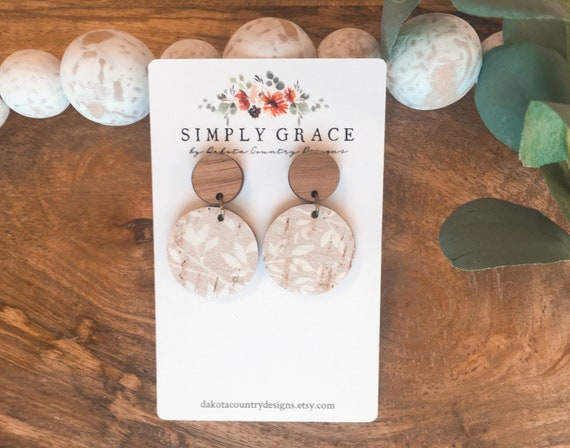 Blush Floral Leather Earrings Blush Floral Leather Earrings