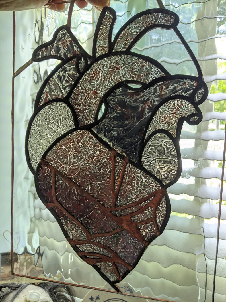 Stained Glass Kintsugi Style Heart Etsy