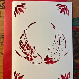 鯉の切り絵アートカード