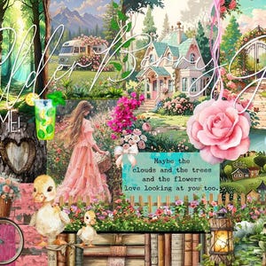 08August Digital Download Clipart Collage Image