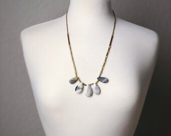 Brass and Jasper Stone Necklace