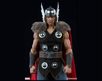 Cinturón con hebilla y botón en el pecho de Sideshow Thor
