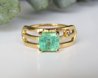 Colombian Emerald Ring | Etsy Colombian Emerald Ring | Etsy