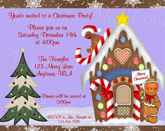 adorable christmas elf and tree party invitation christmas etsy