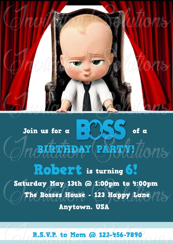 movie boss baby inspired birthday party invitation movie etsy