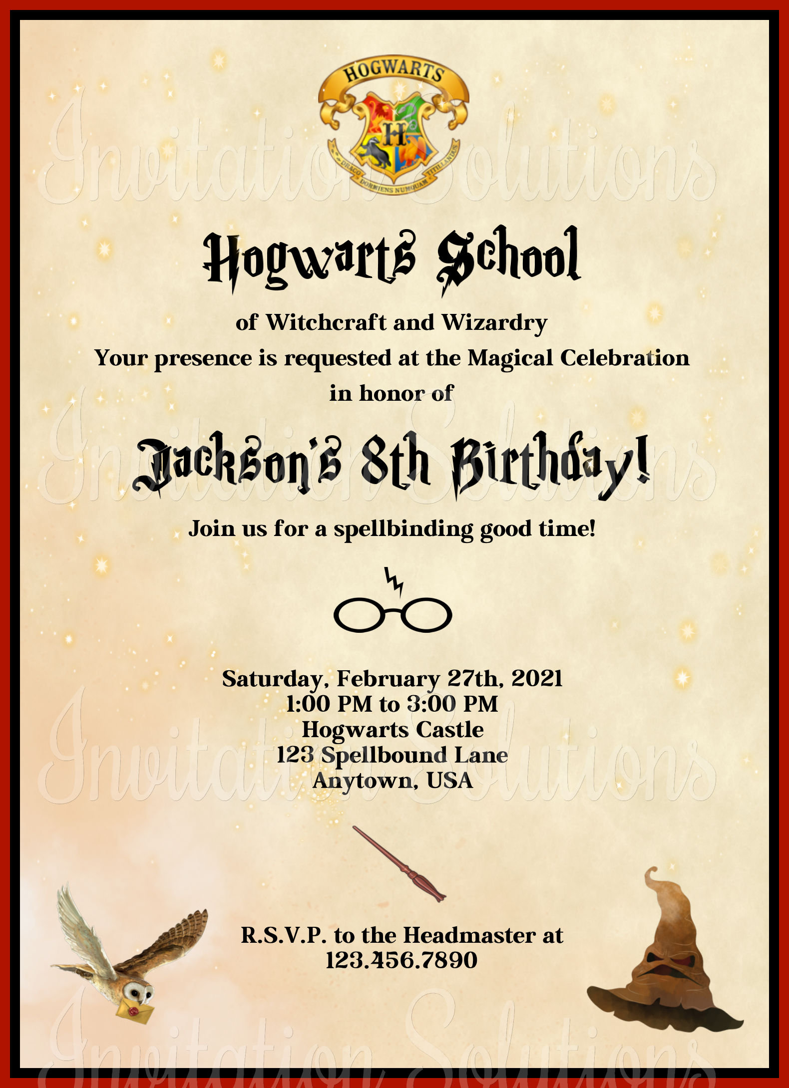 Hogwarts Birthday Invitation/ Harry Potter Themed Party | Etsy